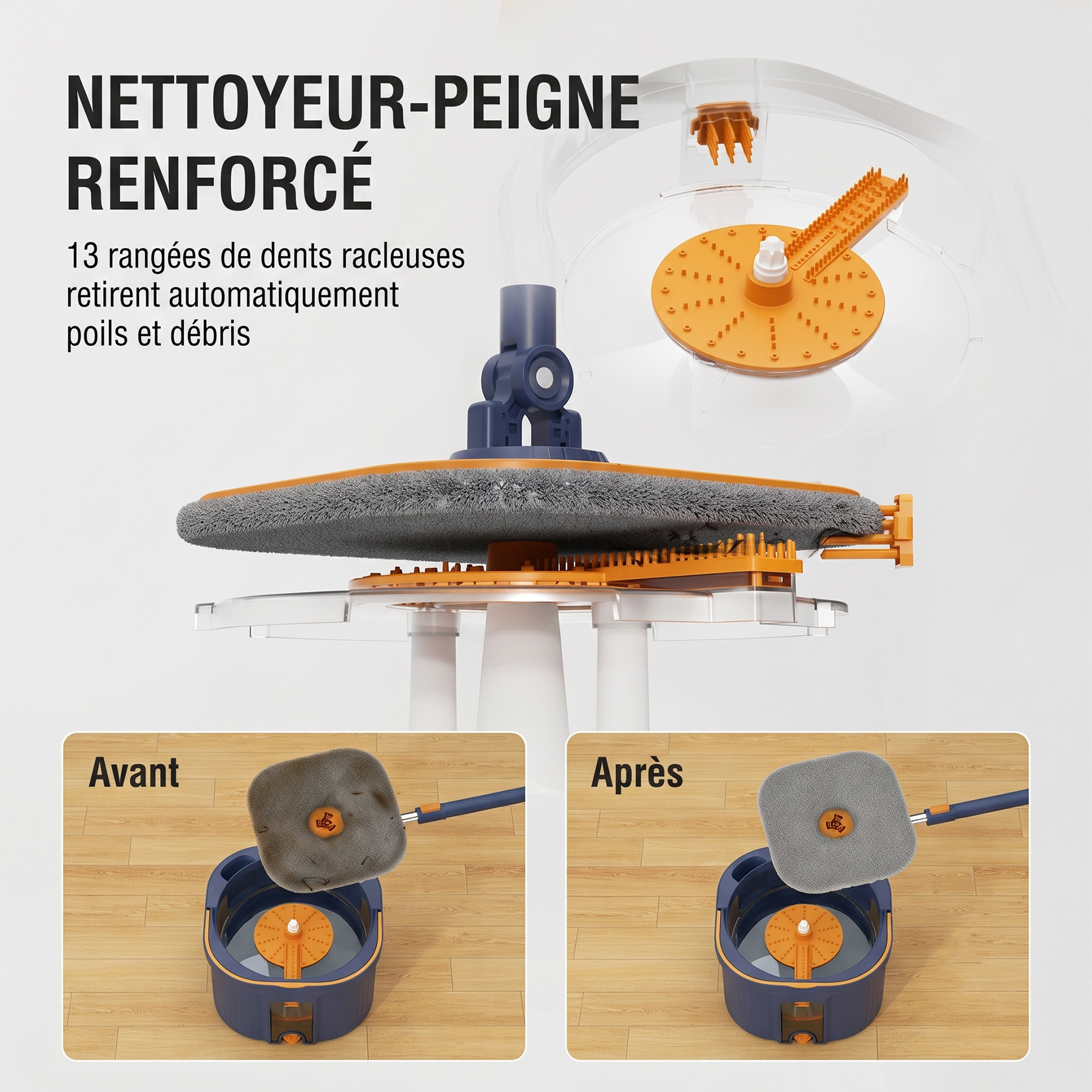 CW002 PRO: SERPIELLERE A FRANGES MICROFIBRE CARRE — photo 8