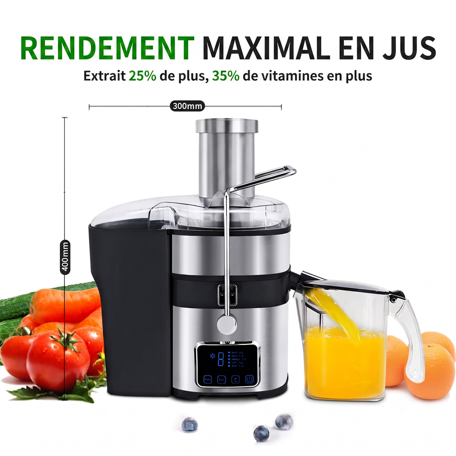 EXTRACTEUR DE JUS ET MIXEUR 4 EN 1 — 800W — photo 2