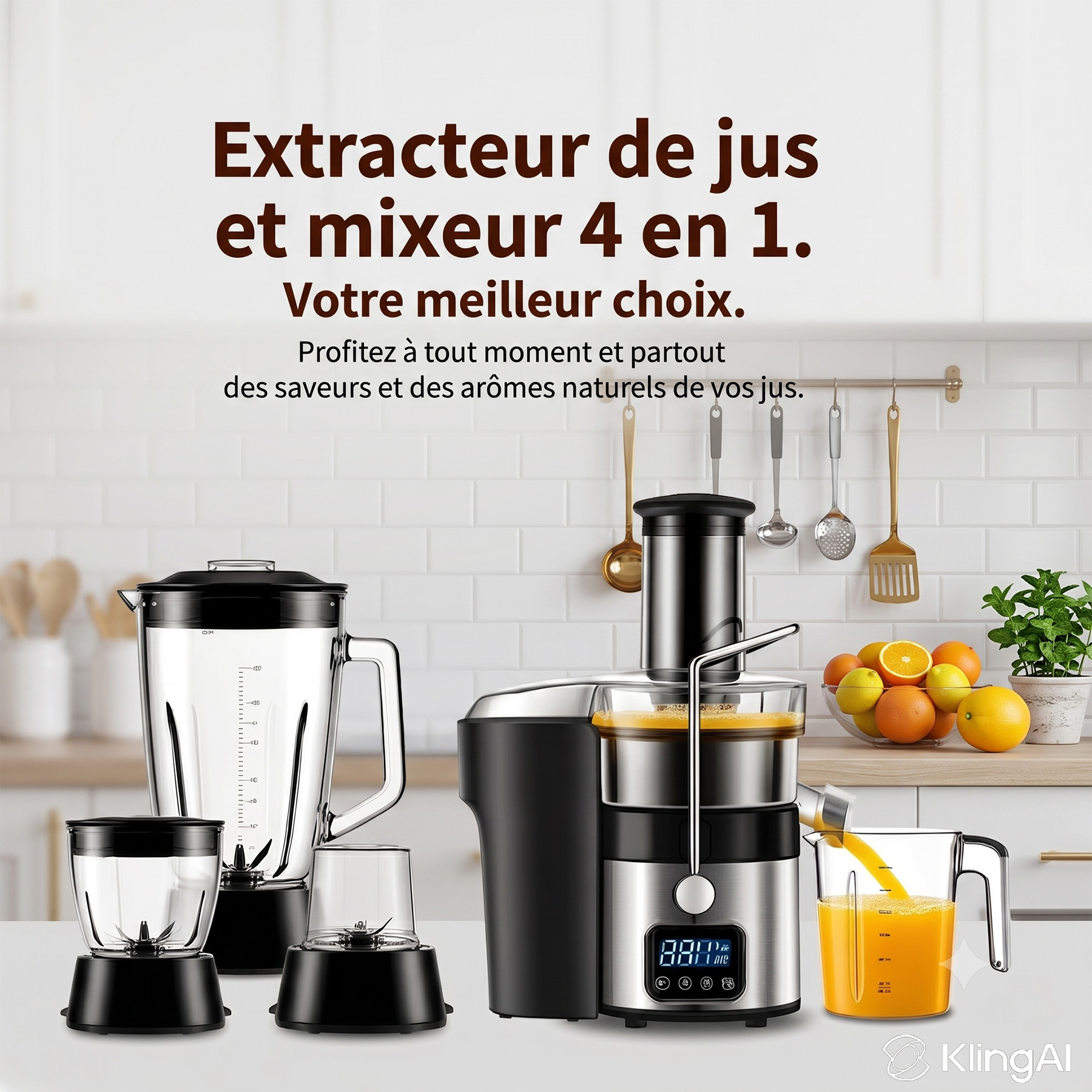 EXTRACTEUR DE JUS ET MIXEUR 4 EN 1 — 800W